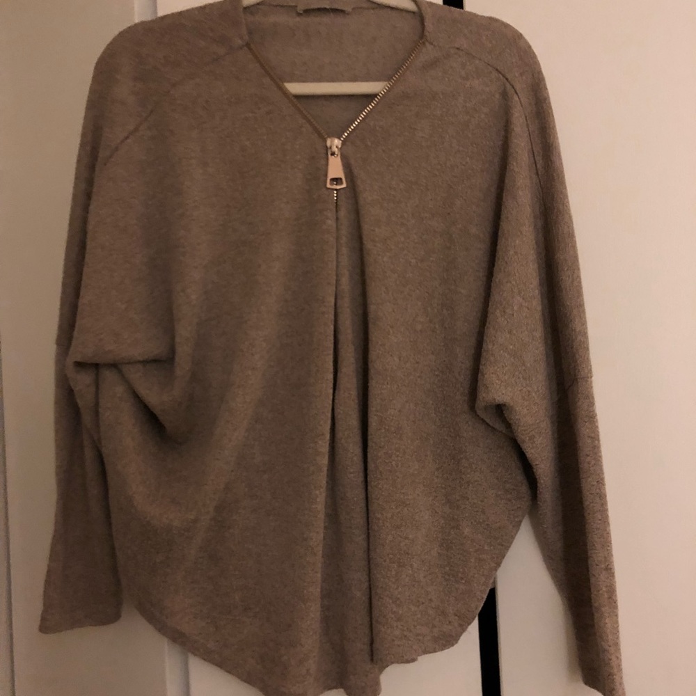 Shirt with gold zipper down the front!